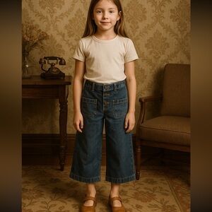 Tocoto Vintage wide leg crop jeans size 10